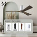 Atlas Irene-3H 52 inch Gloss White with Walnut Tone Blades Flush Mount Paddle Fan